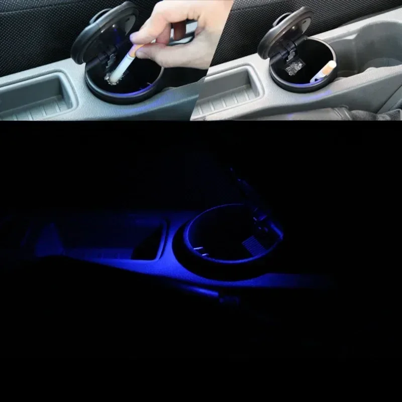 Portable LED Car Ashtray Cup - - Tablet Car Accessories avis et prix