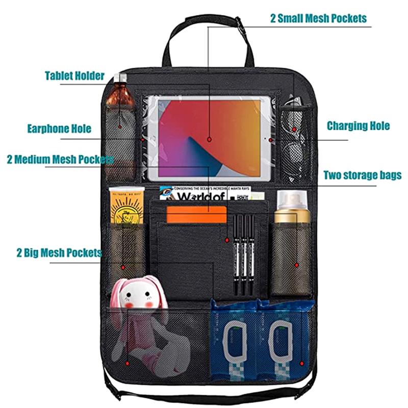 1pc Car Backseat Organizer wit - Tablet Accessories Bag avis et prix